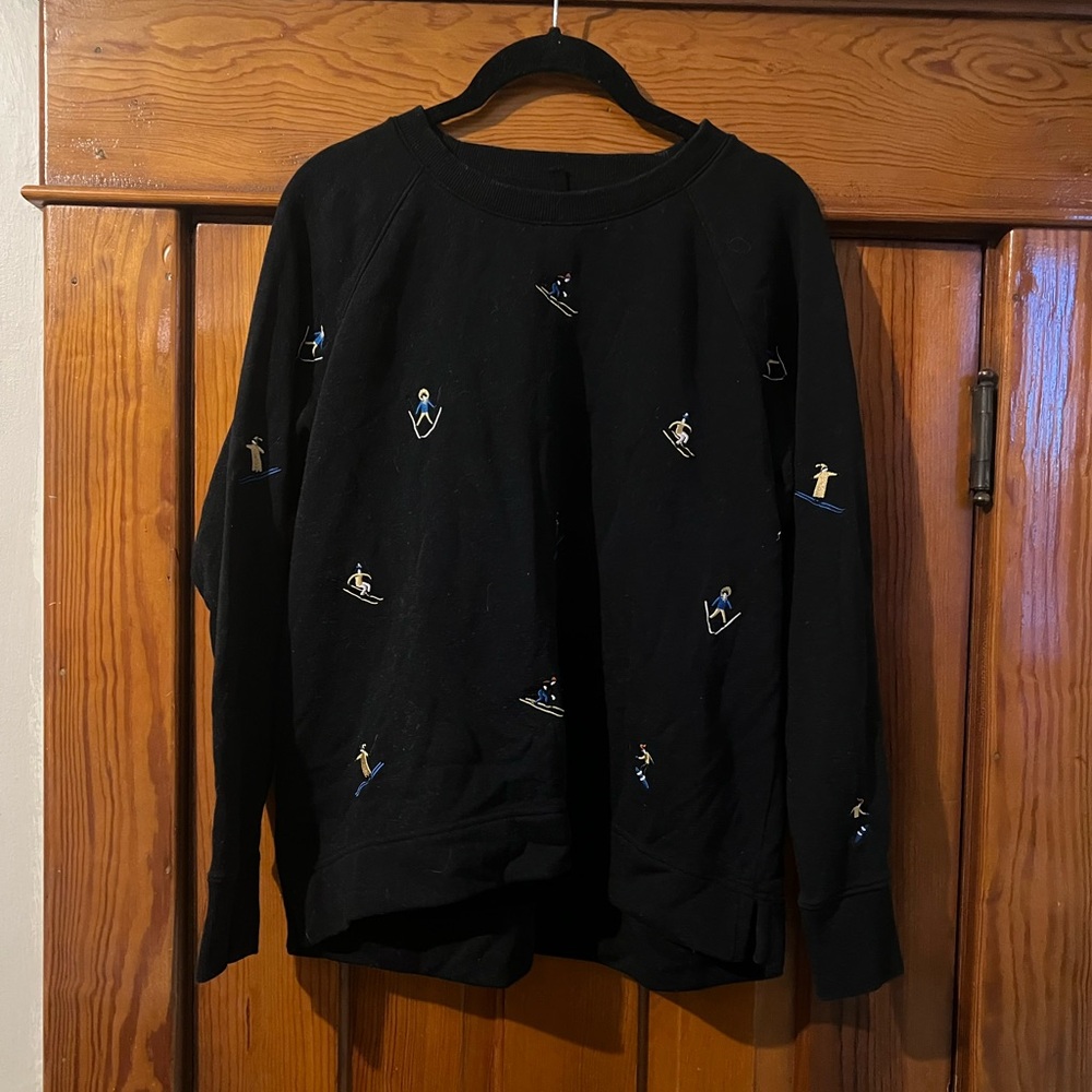 Lou and Grey skiing sweatshirt